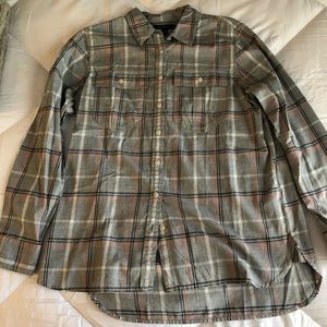 Banana Republic Gray Plaid Shirt